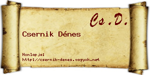 Csernik Dénes névjegykártya