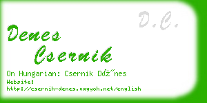 denes csernik business card